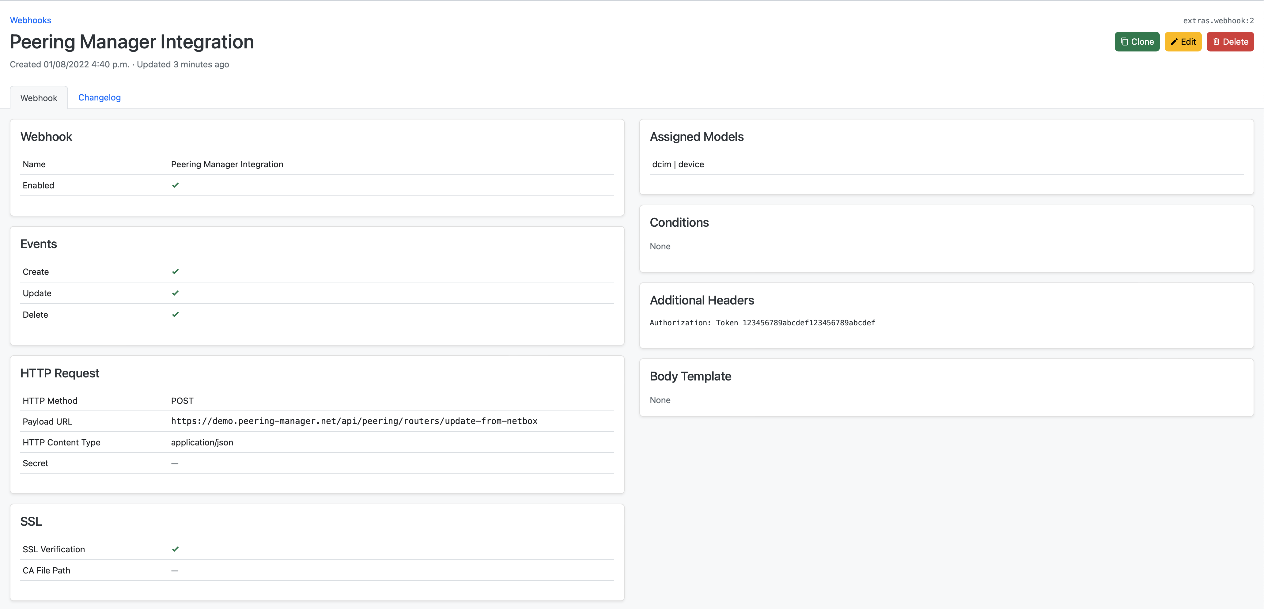 NetBox Webhook NetBox Webhook